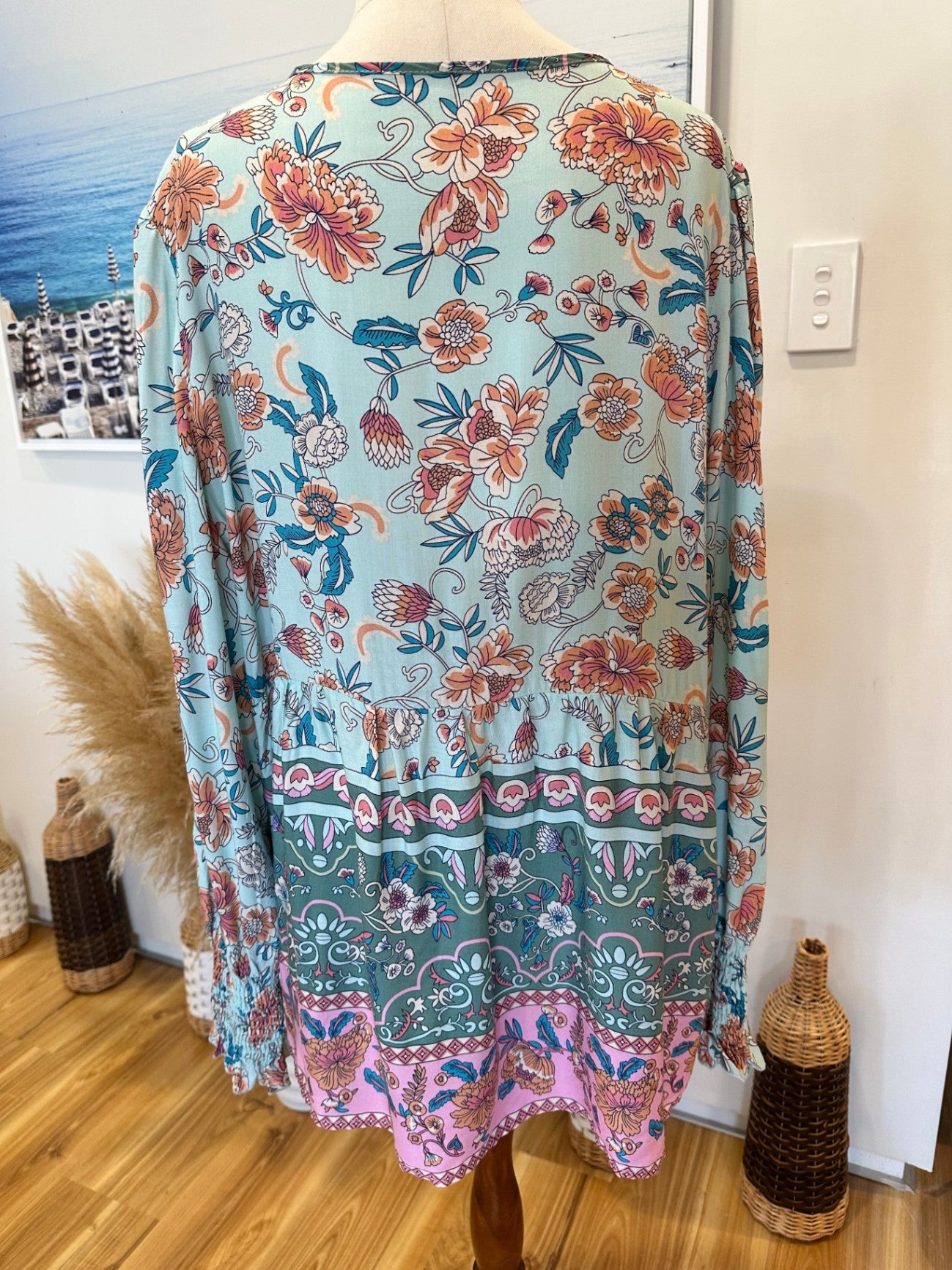 Bohemian Blouse - Size Large / Extra Large - Pastel Tones