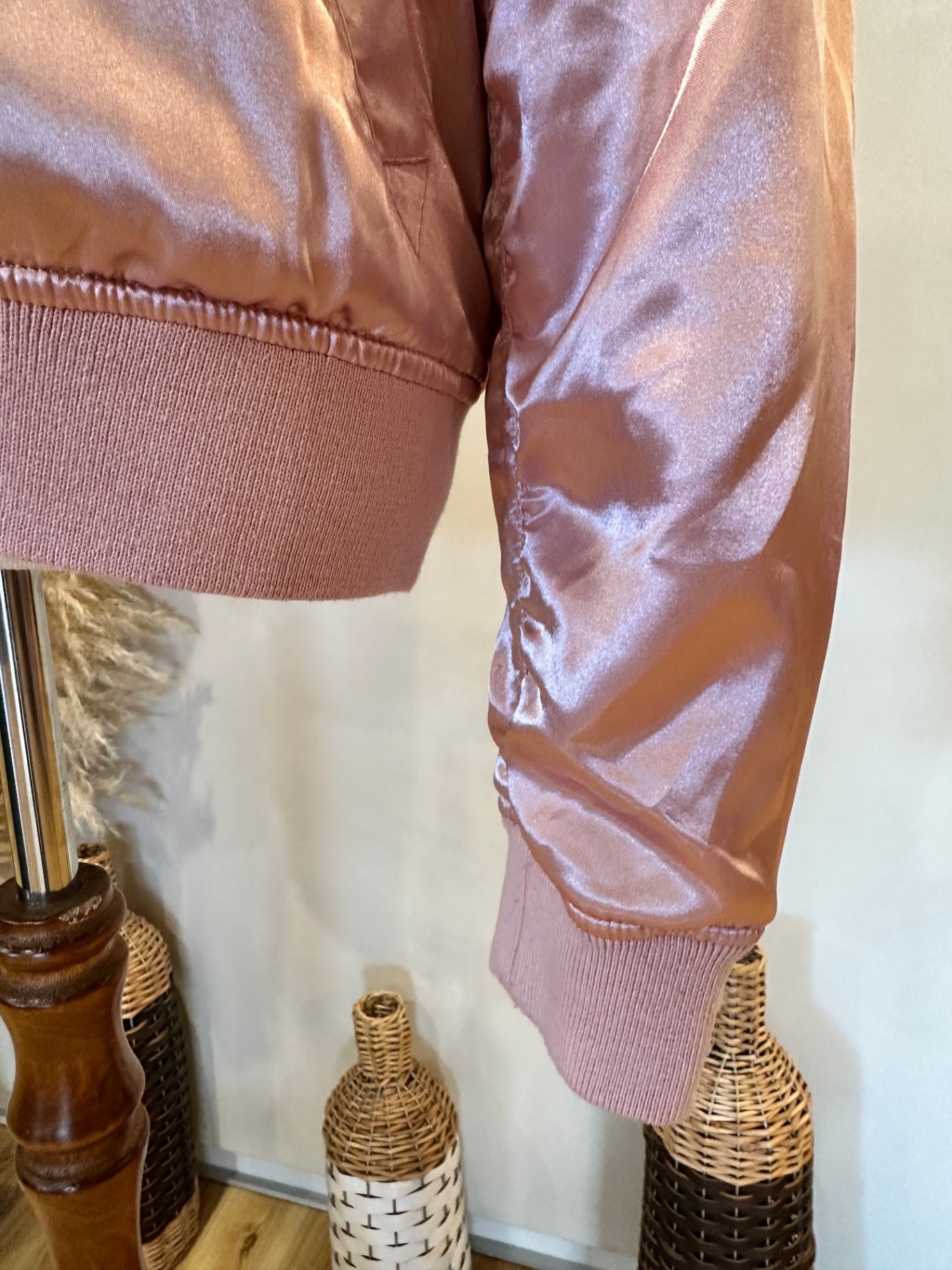 Jay Jays - Bomber Jacket - Satin Texture - Size 12 - Pale Pink