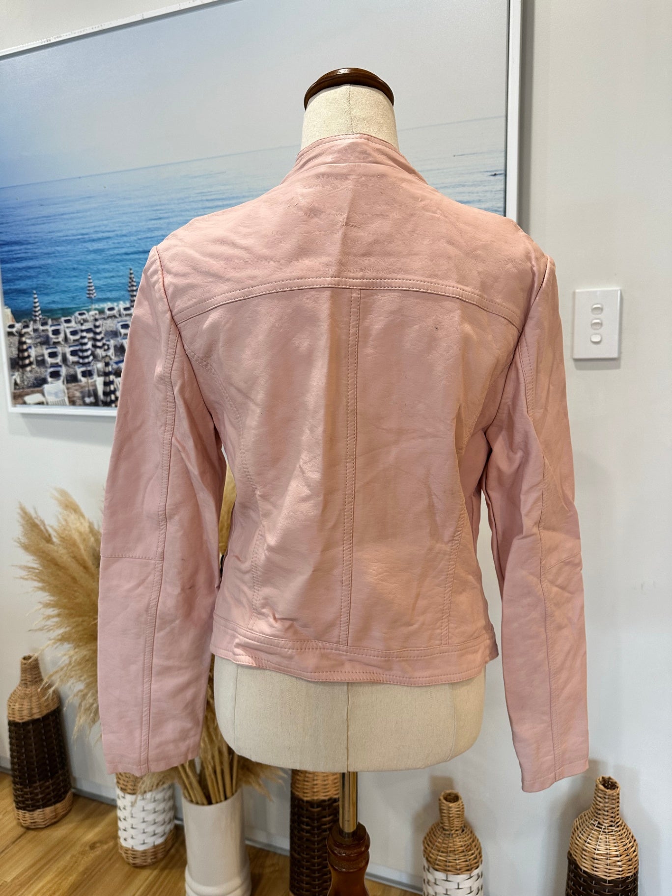 Dotti - Faux Leather - Pink Biker Jacket - Size 10