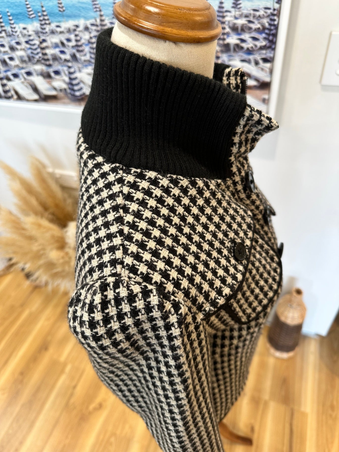 Billabong - Houndstooth Jumper - Size 8 - 50% Wool