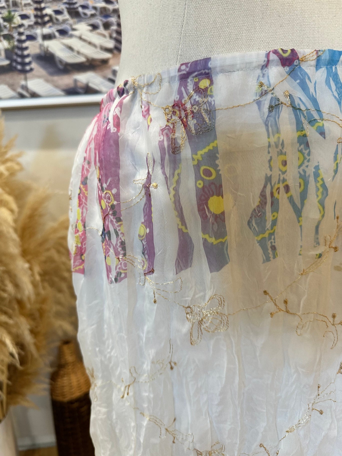 Fairy Inspired Skirt - Size 12 - White w Pastel Tones