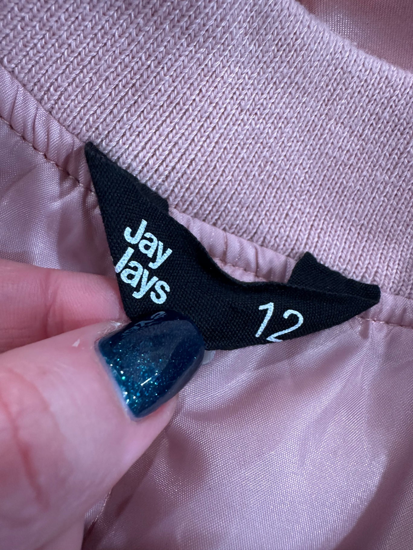 Jay Jays - Bomber Jacket - Satin Texture - Size 12 - Pale Pink