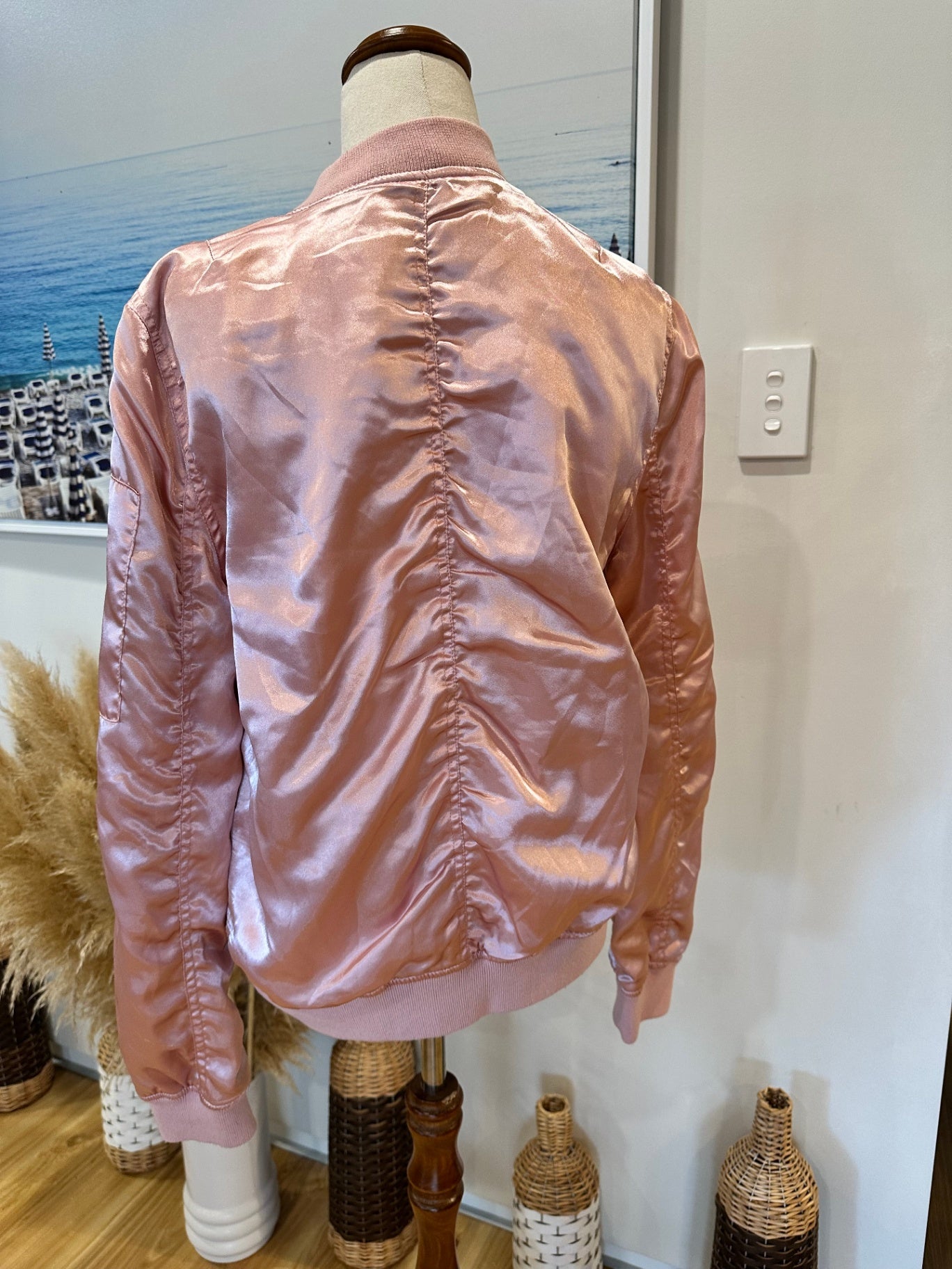 Jay Jays - Bomber Jacket - Satin Texture - Size 12 - Pale Pink