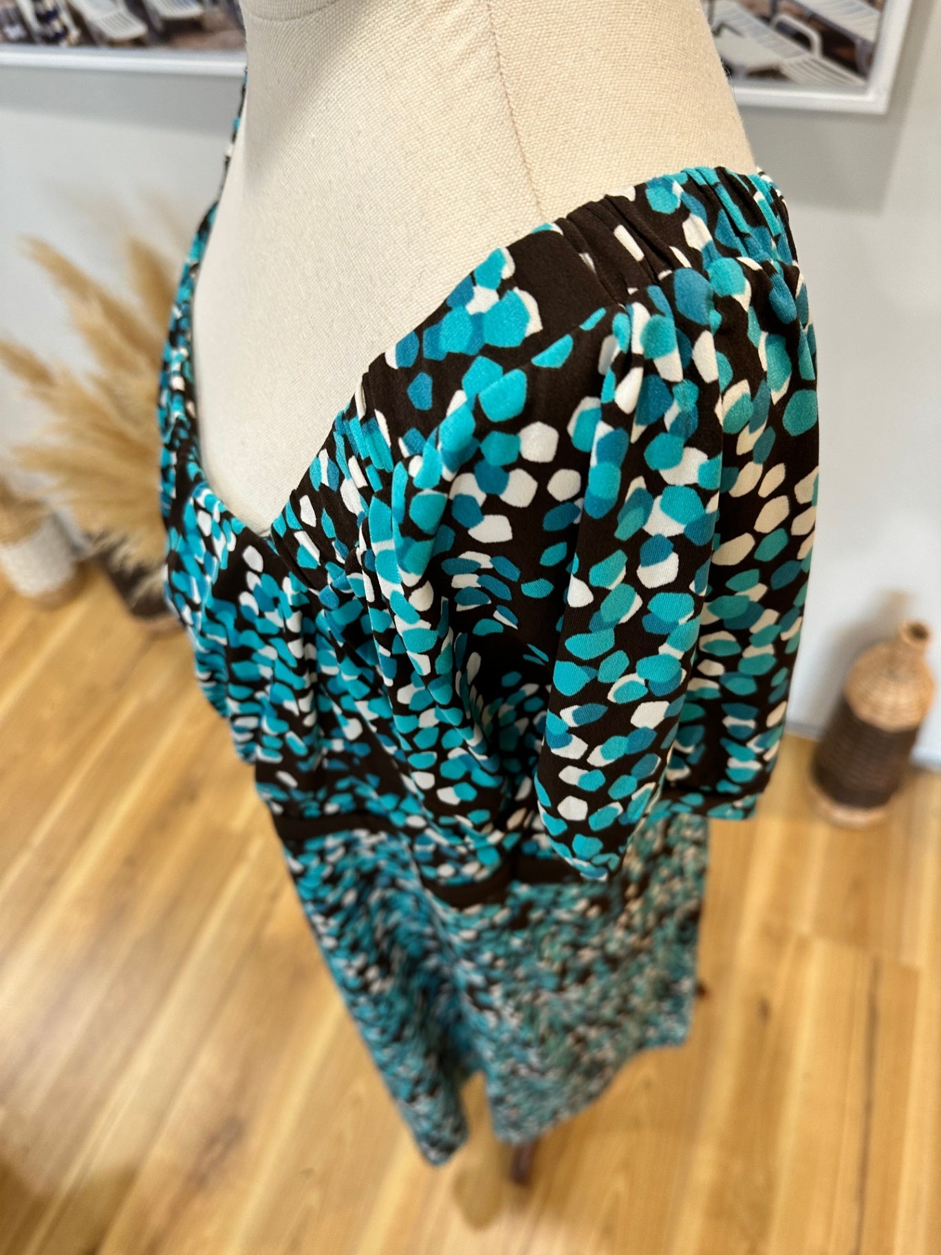 Vintage Y2K - Baby Doll Style Dress - Extra Large - Aqua + Choc