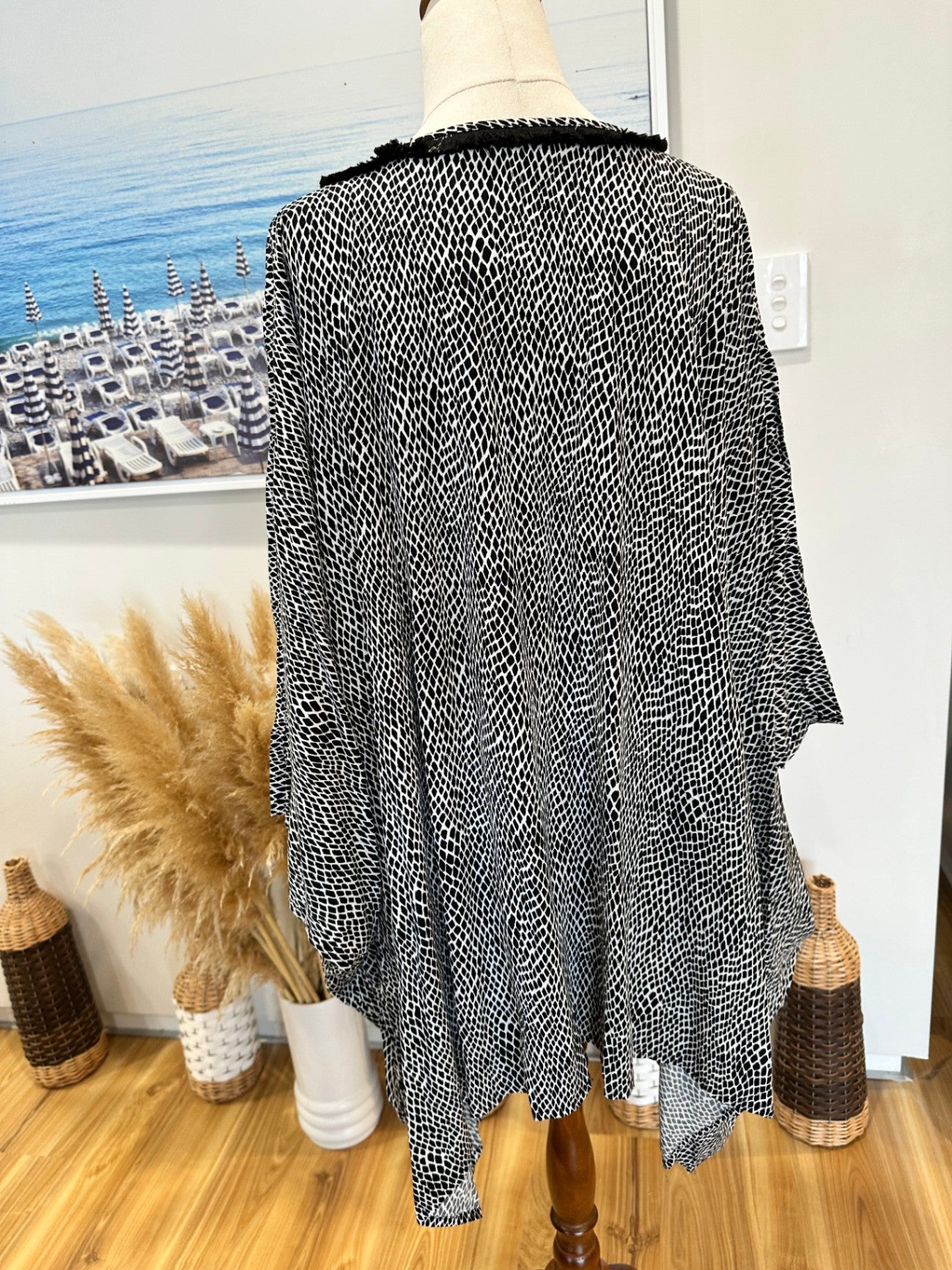 Humidity - Kaftan - One Size - Black and white