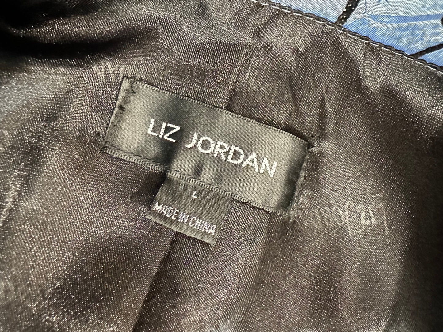 Liz Jordan - Evening Jacket - Size Large - Blue and black