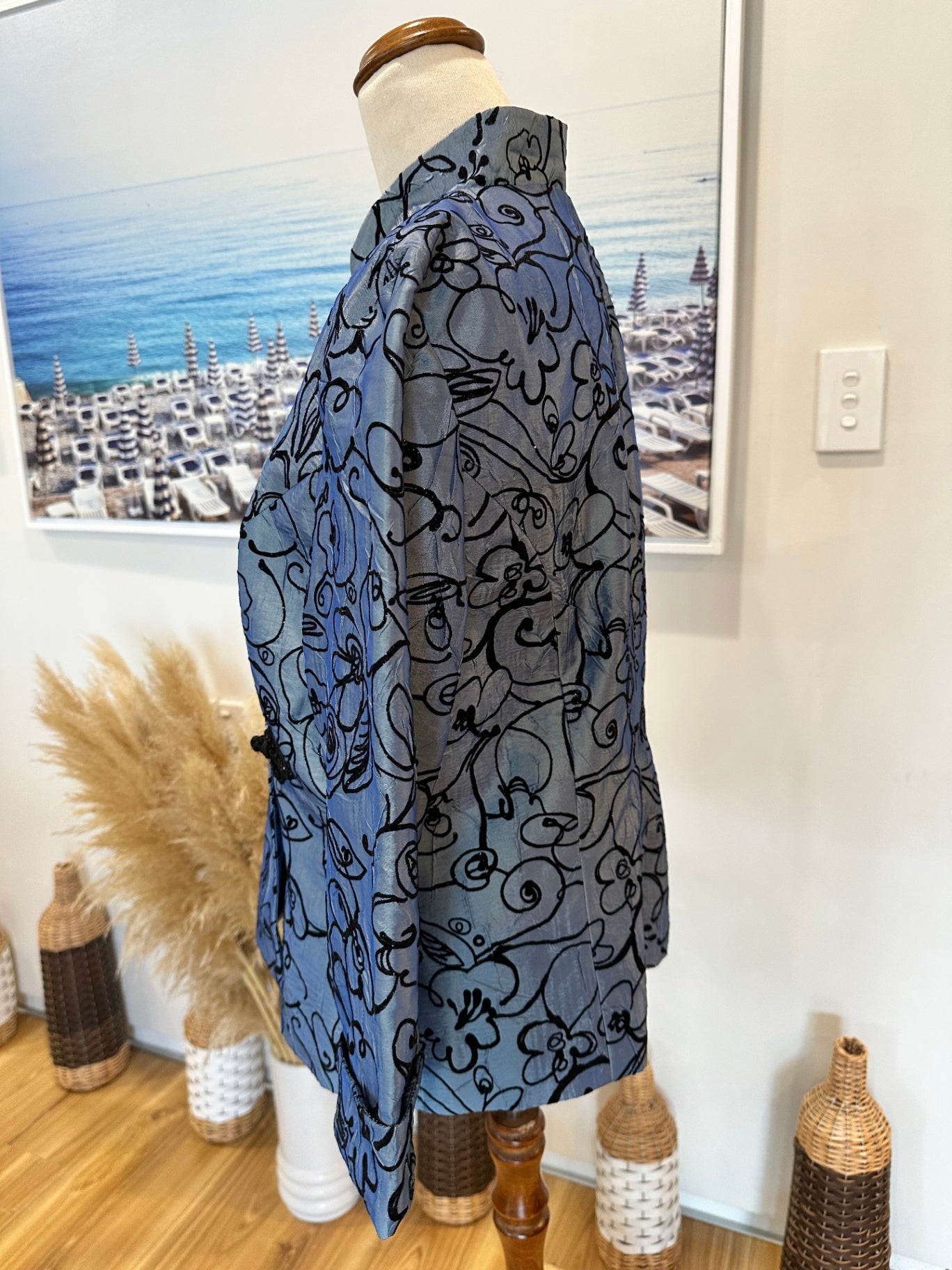 Liz Jordan - Evening Jacket - Size Large - Blue and black