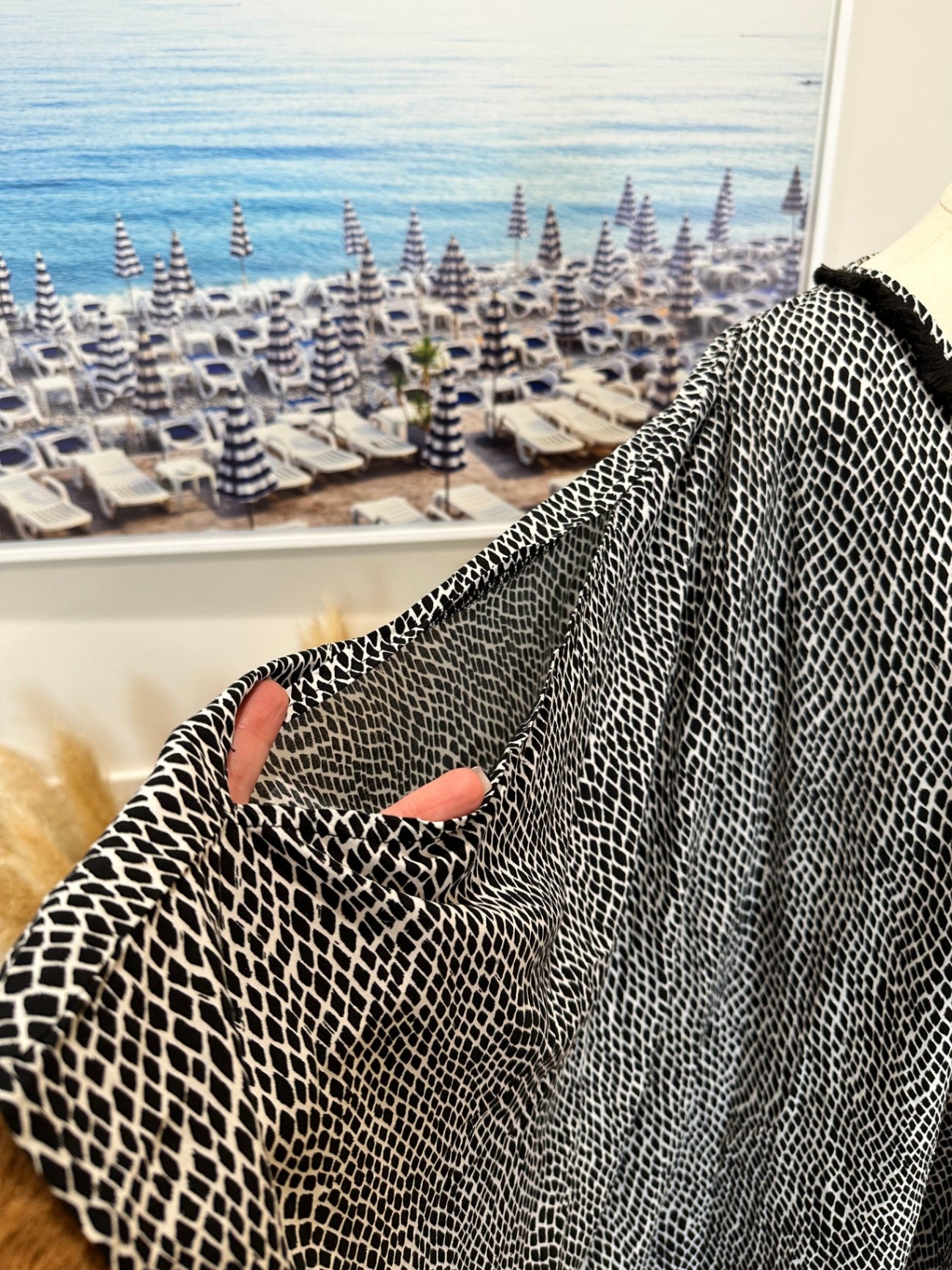 Humidity - Kaftan - One Size - Black and white