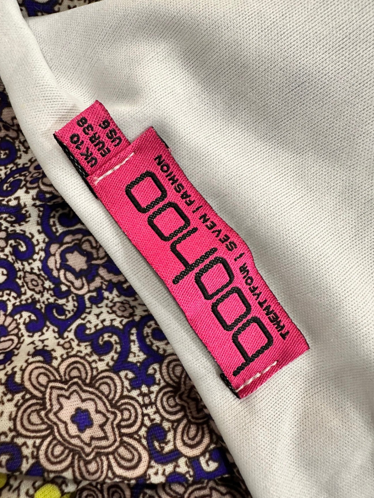 Boohoo - Maxi Dress - Size 10 - Yellow and Blue w Paisley Print