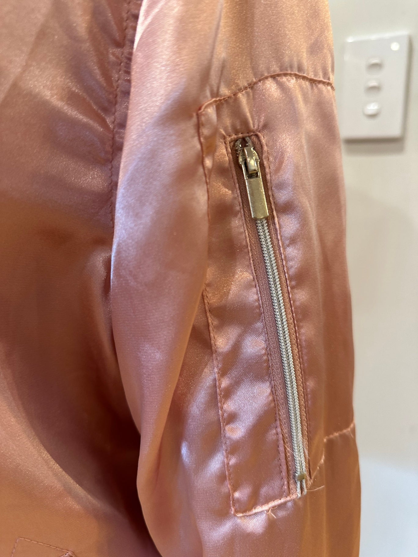 Jay Jays - Bomber Jacket - Satin Texture - Size 12 - Pale Pink