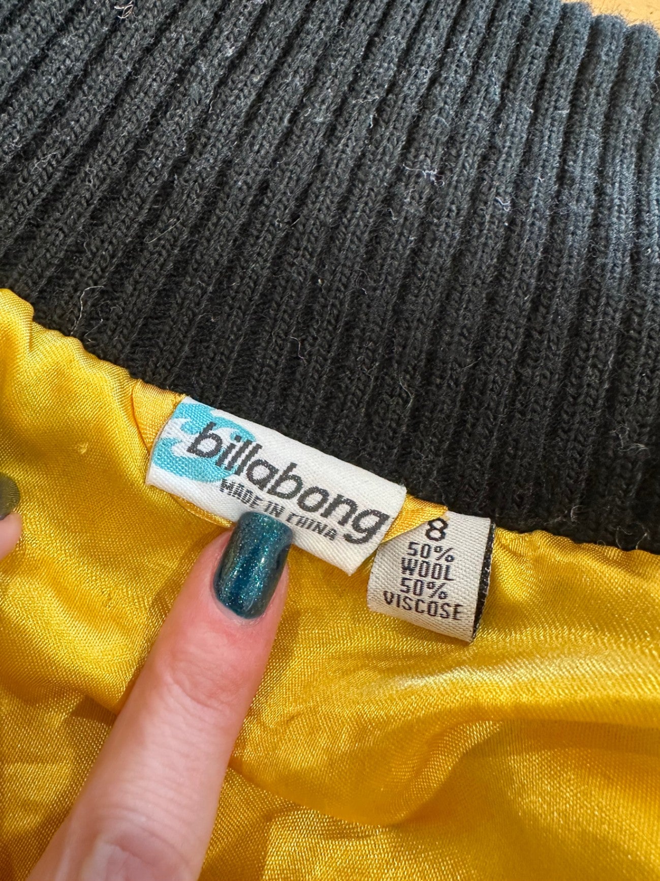 Billabong - Houndstooth Jumper - Size 8 - 50% Wool
