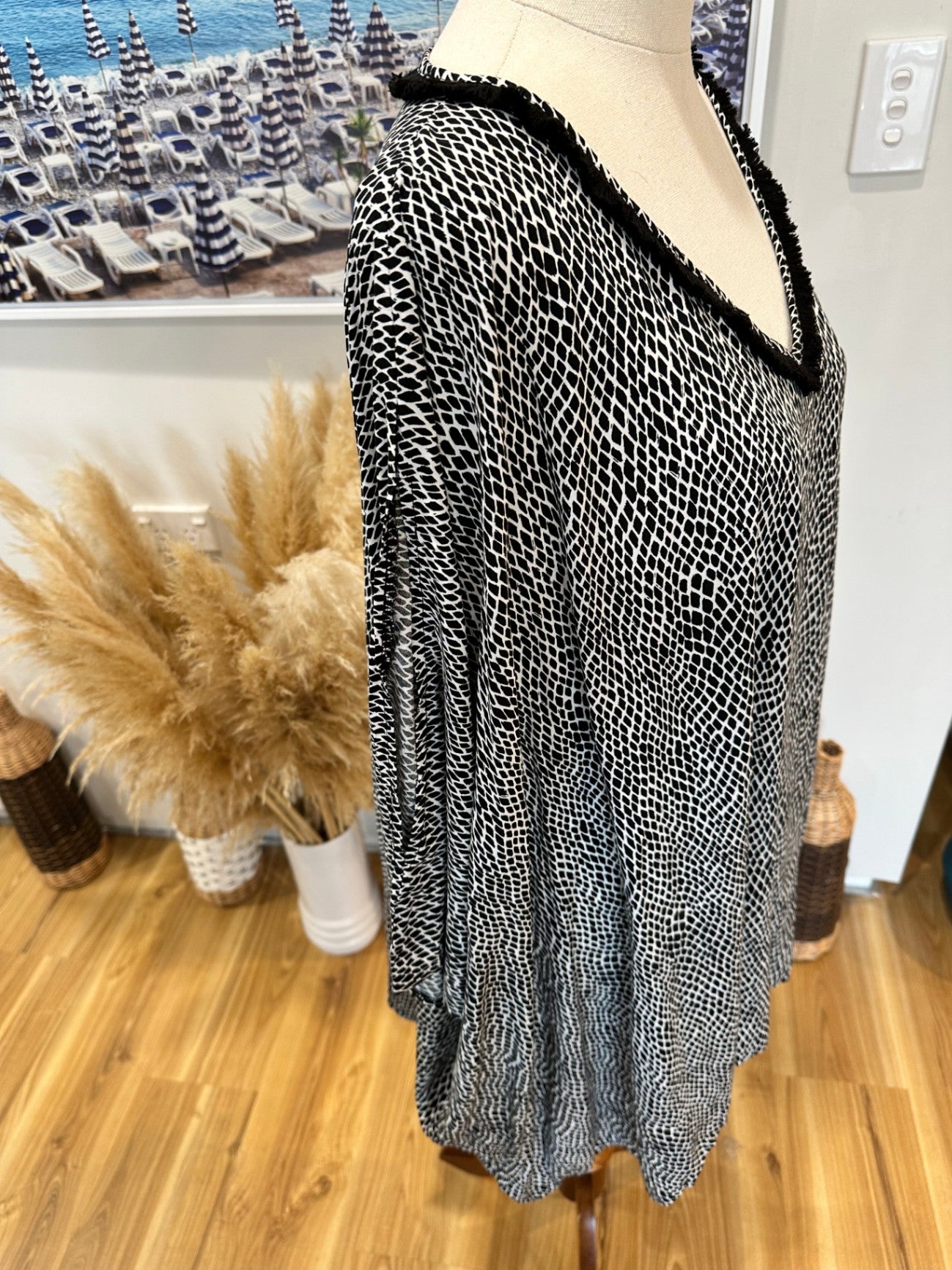 Humidity - Kaftan - One Size - Black and white