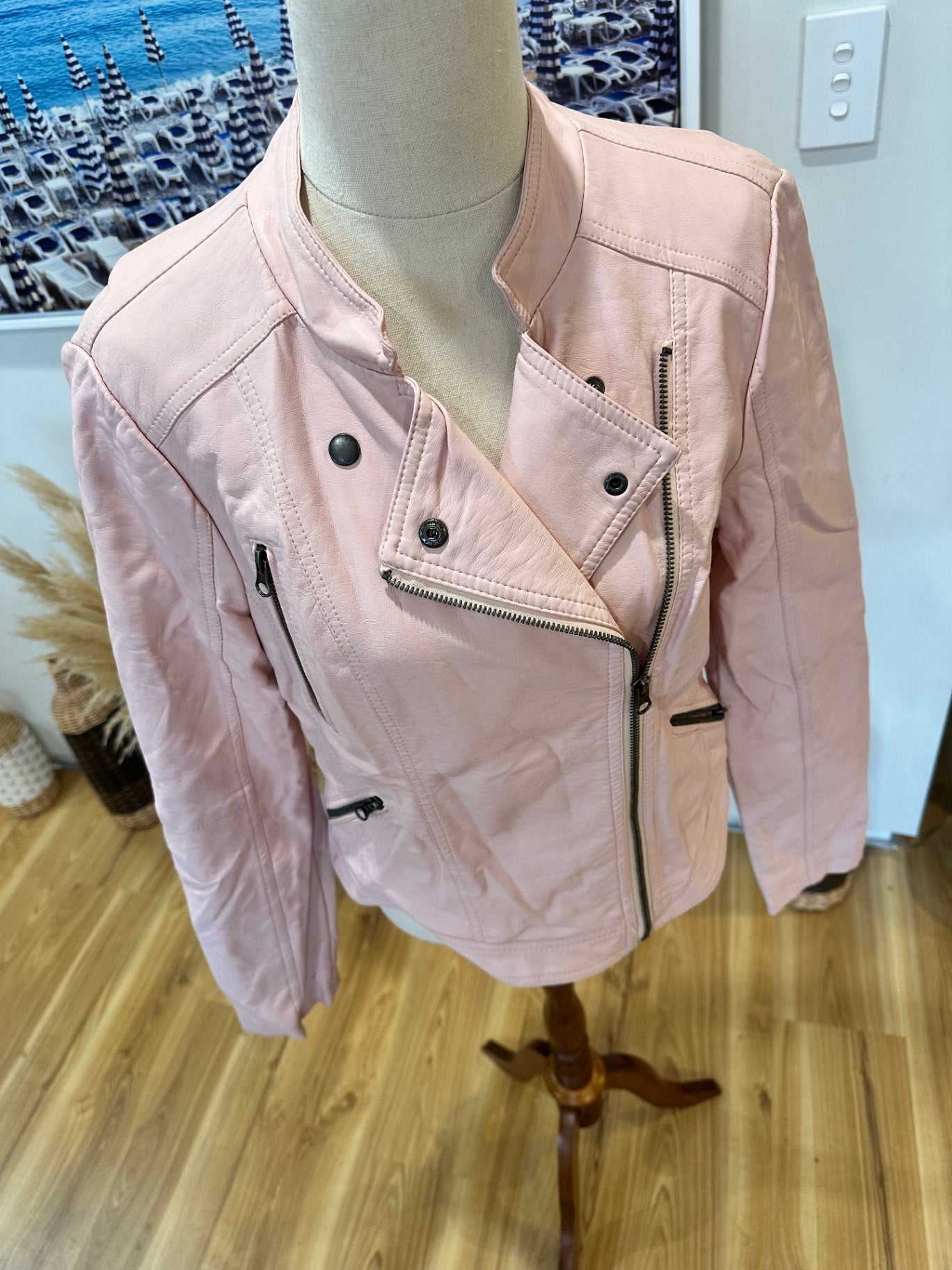 Dotti - Faux Leather - Pink Biker Jacket - Size 10