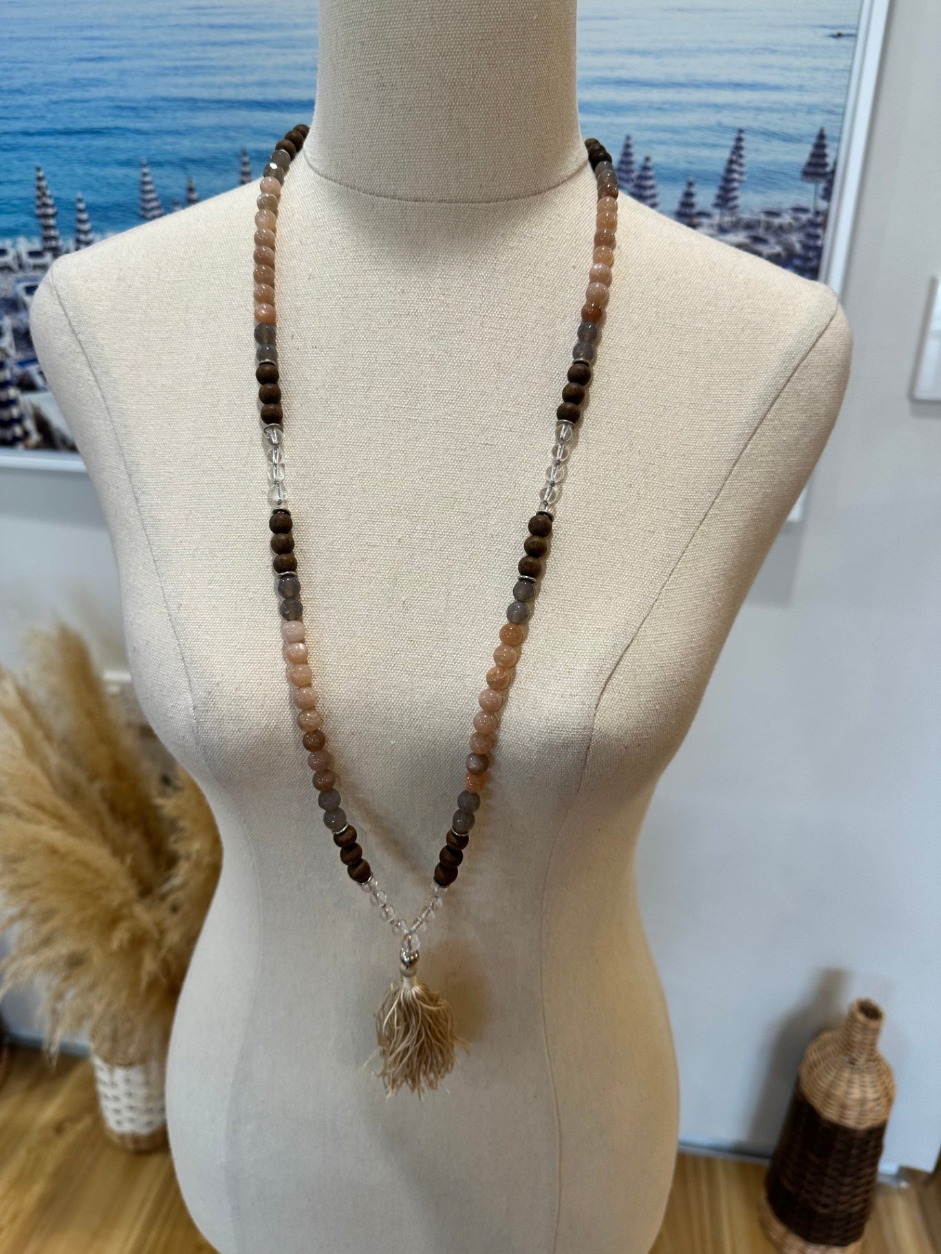 Bohemian necklace - Long with sandstorm tones