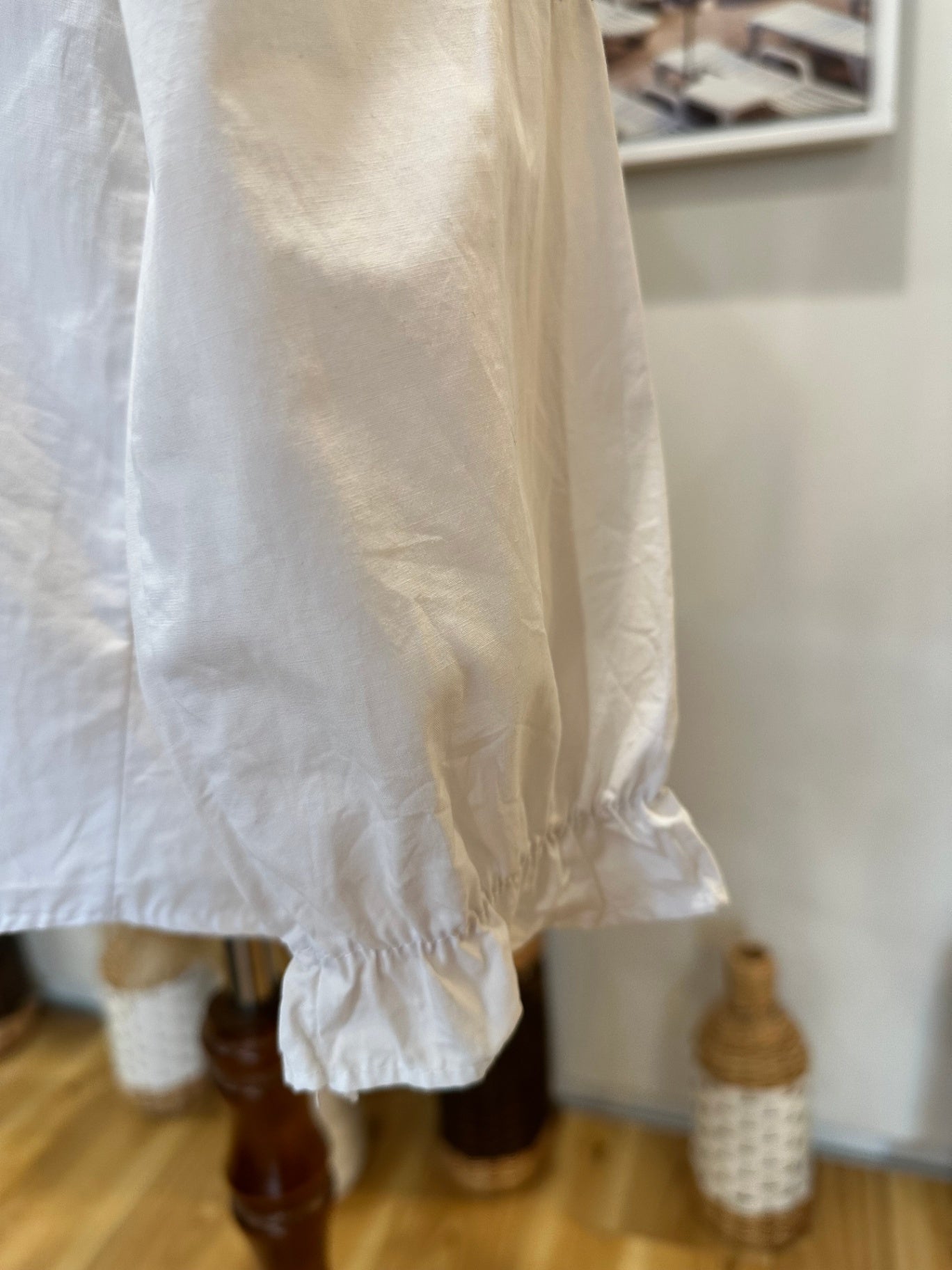 Embroidered Bohemian Shirt - Size 10 - White