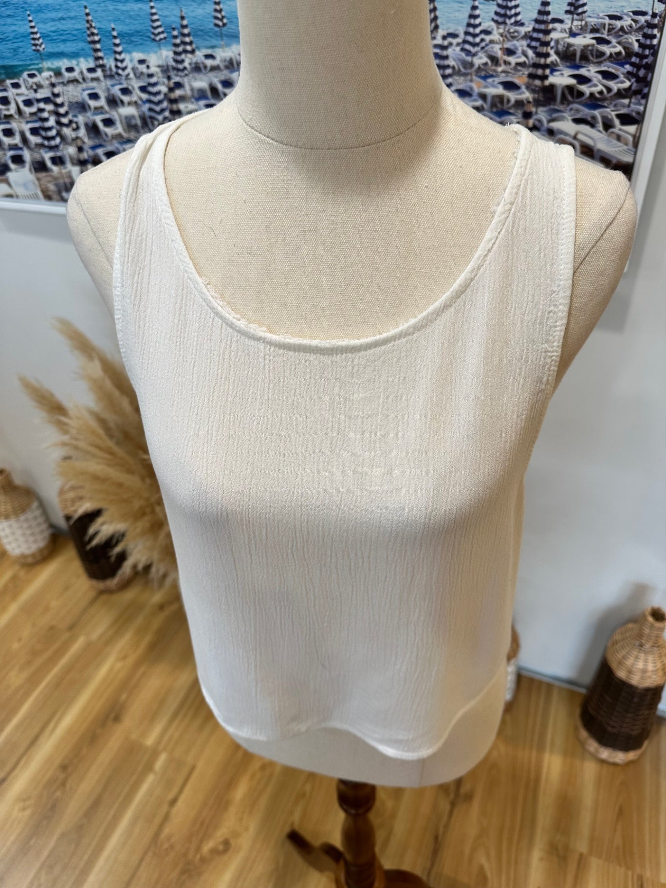 Crochet Singlet Crop Top - Small / Medium - White