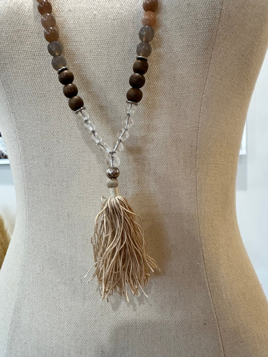 Bohemian necklace - Long with sandstorm tones
