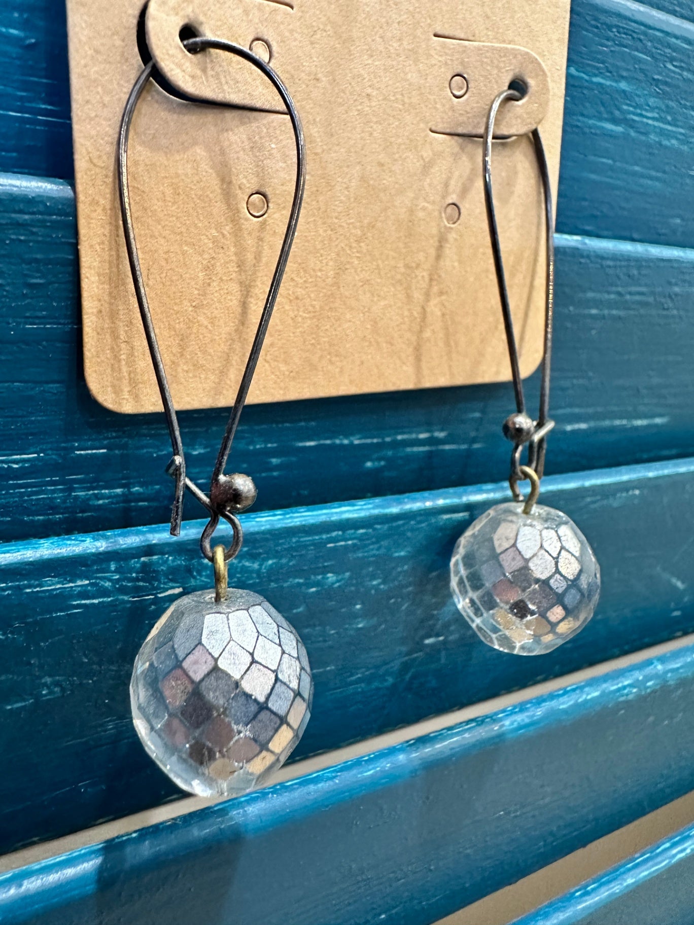 Earrings - Iridescent Ball