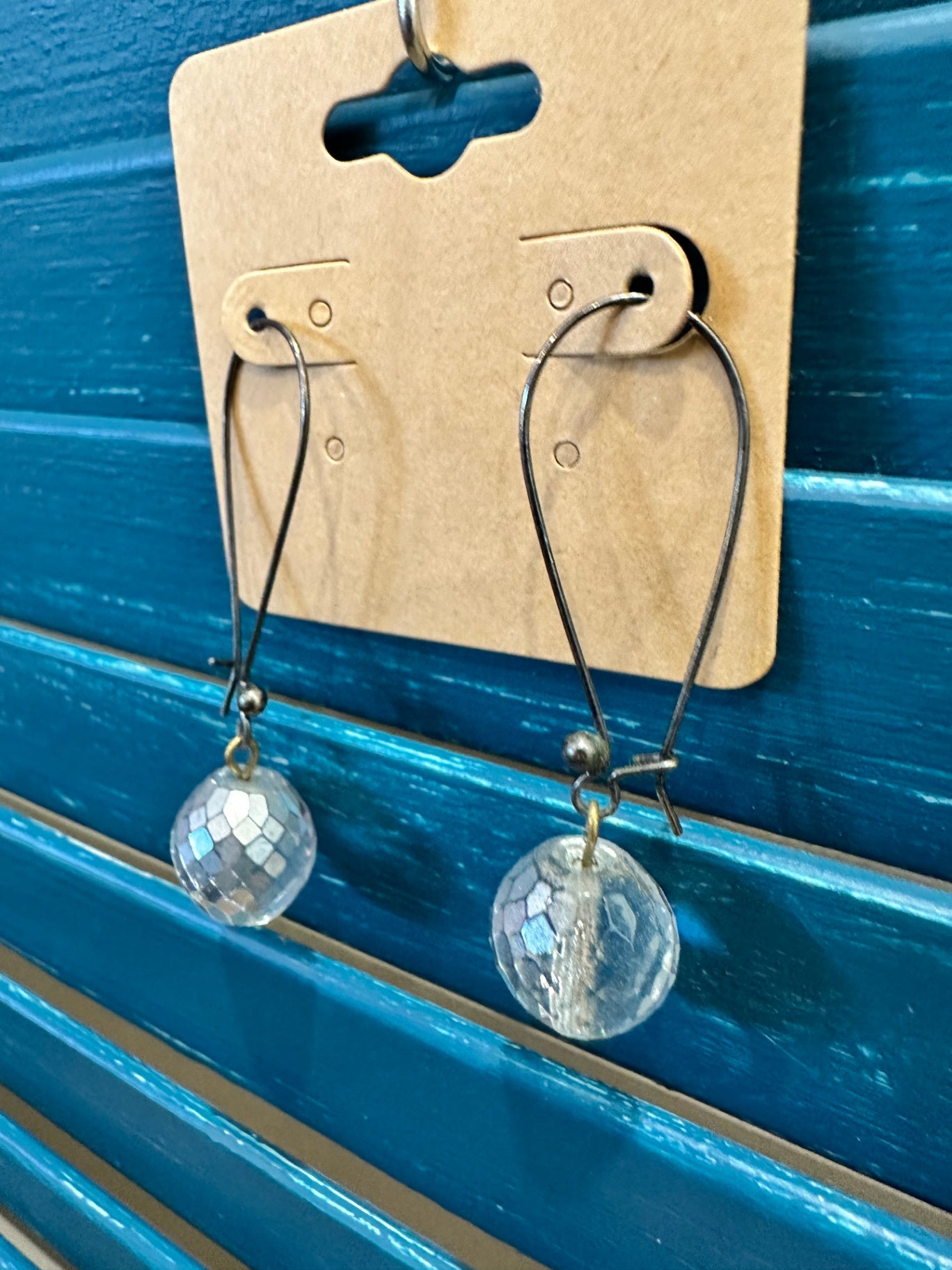 Earrings - Iridescent Ball