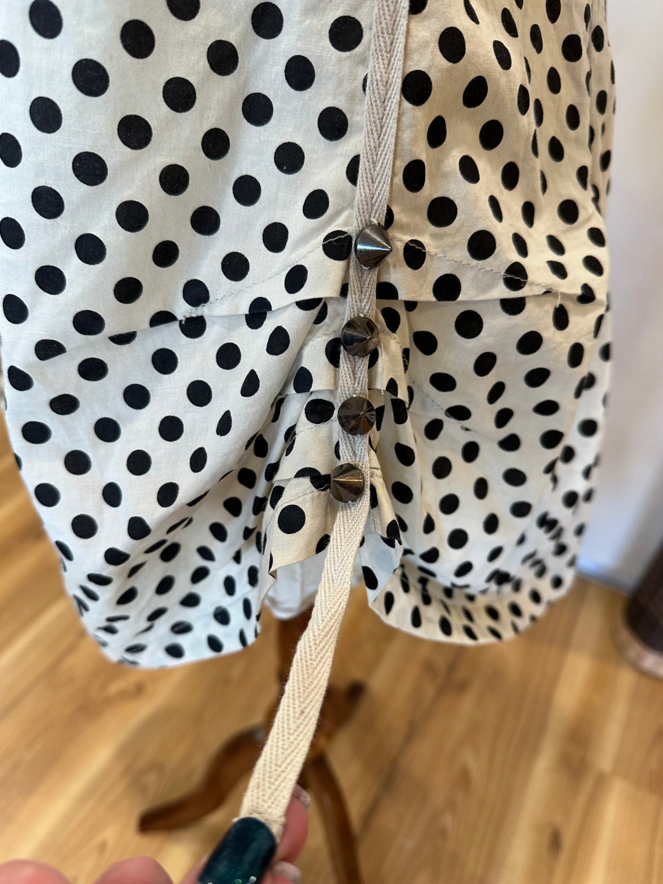 Carl Opik - Grungy Blouse - EU 44 (Large) - Beige with black polka dots - Made in France