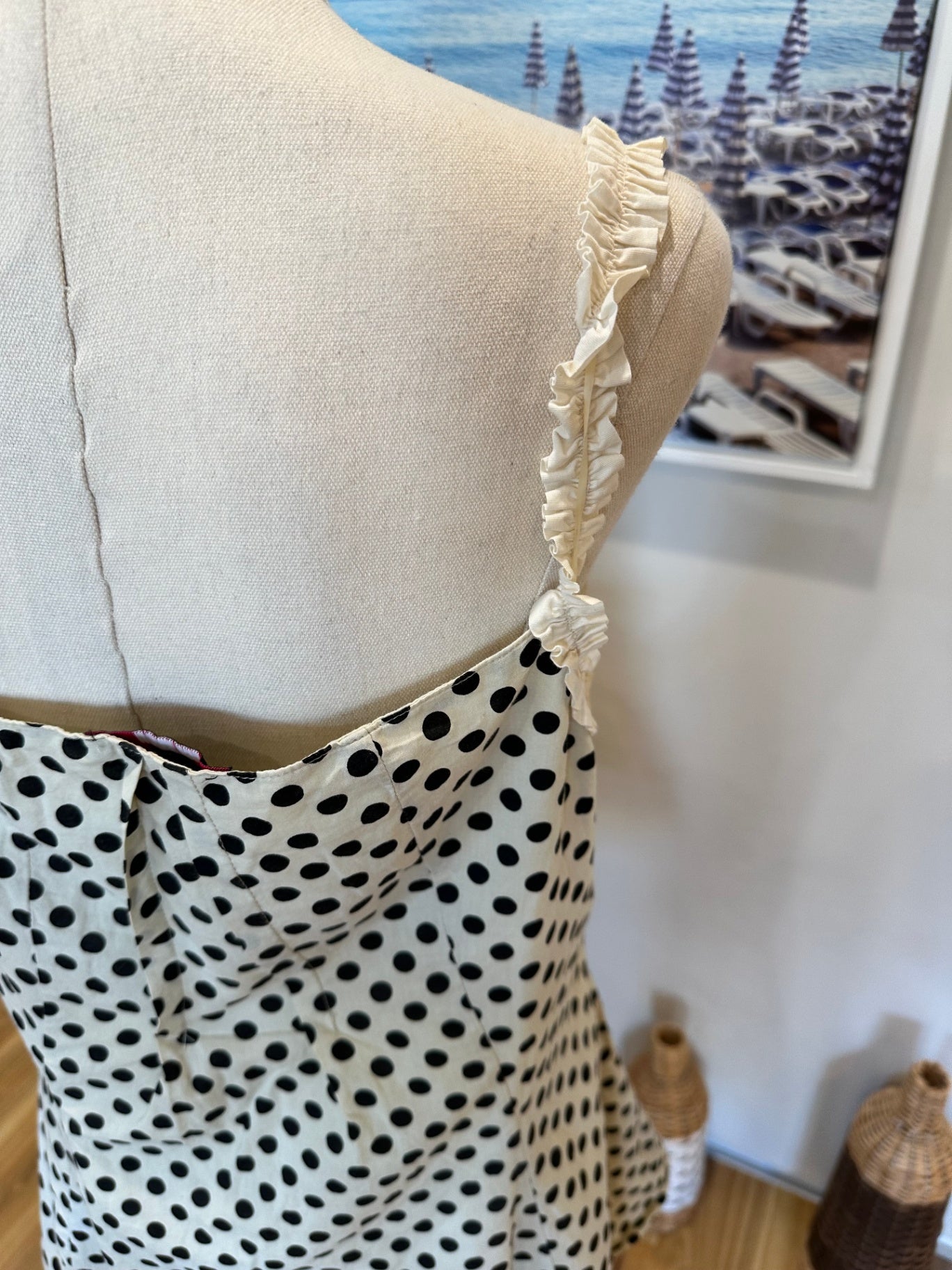 Carl Opik - Grungy Blouse - EU 44 (Large) - Beige with black polka dots - Made in France