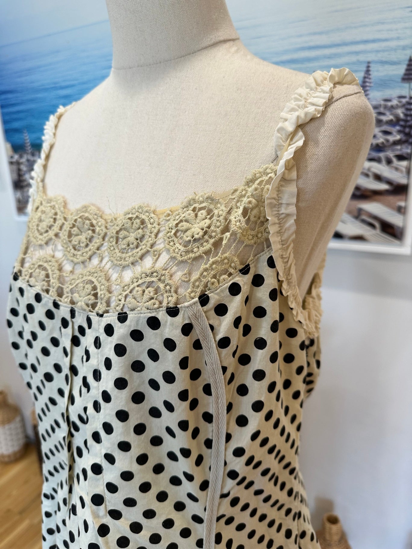 Carl Opik - Grungy Blouse - EU 44 (Large) - Beige with black polka dots - Made in France