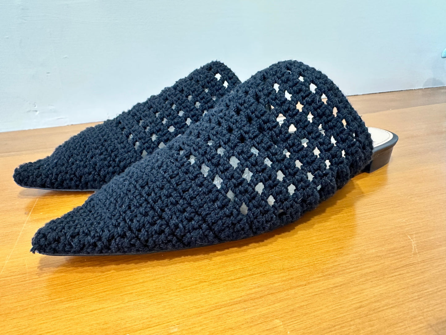 Country Road - Crochet Inspired Slides - Size 42 - Black