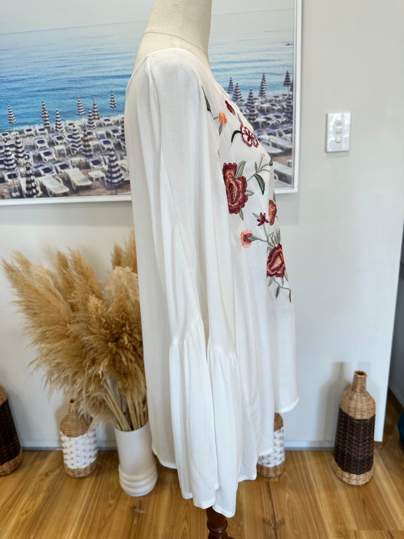 Dotti - Bohemian Blouse - Size 14 - White & Orange