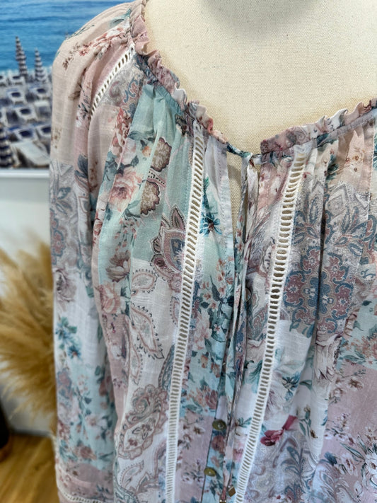 Just Jeans - Bohemian Blouse - Size 16 - Pastel