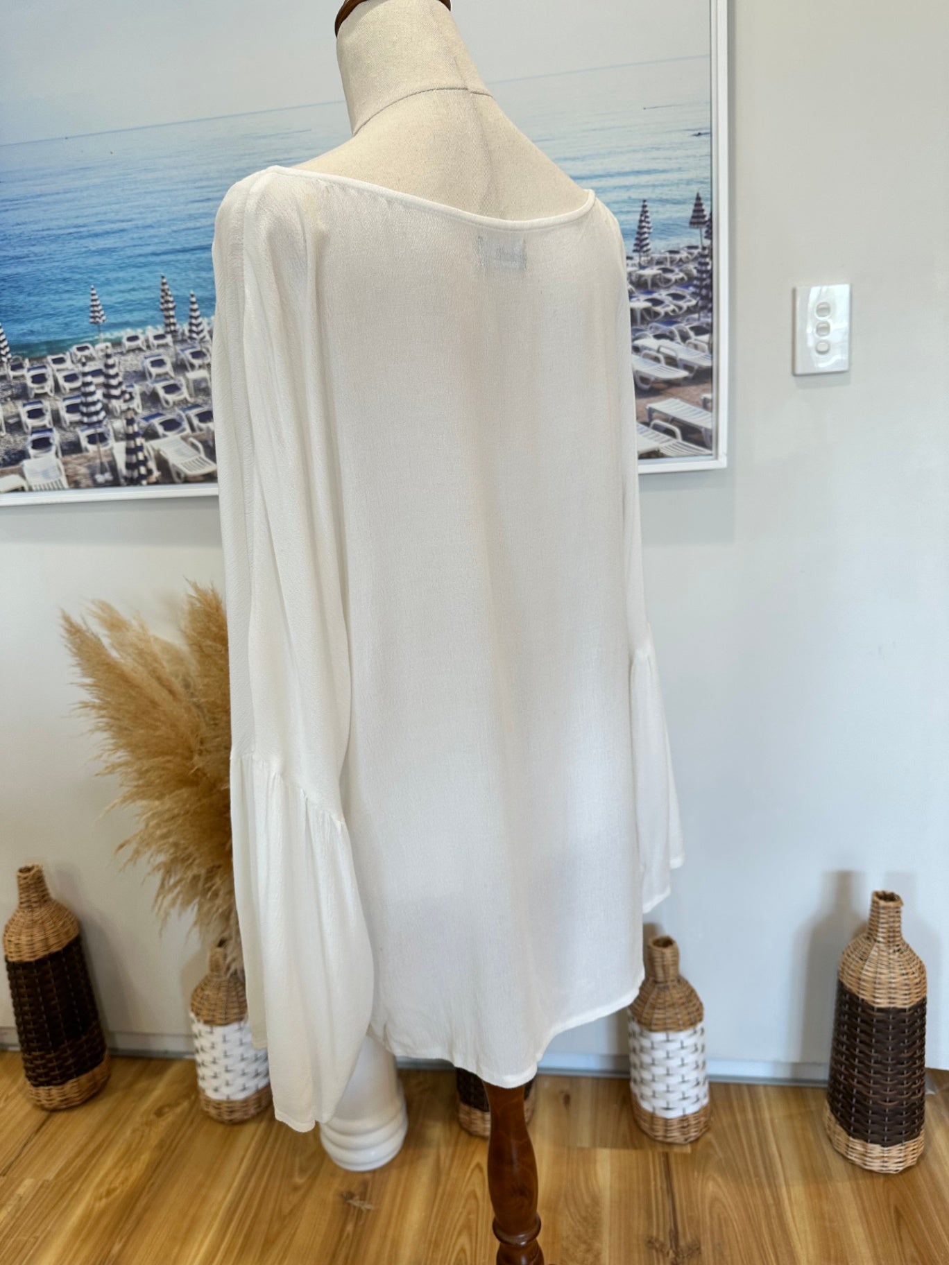 Dotti - Bohemian Blouse - Size 14 - White & Orange