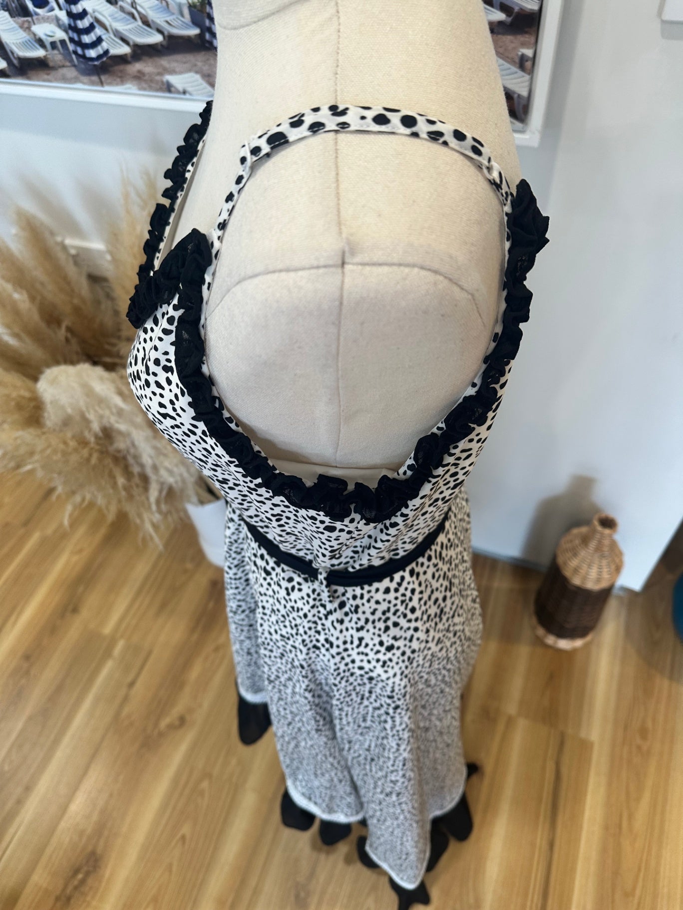 Augustine Dress - Large - Black + White Flamenco Dress