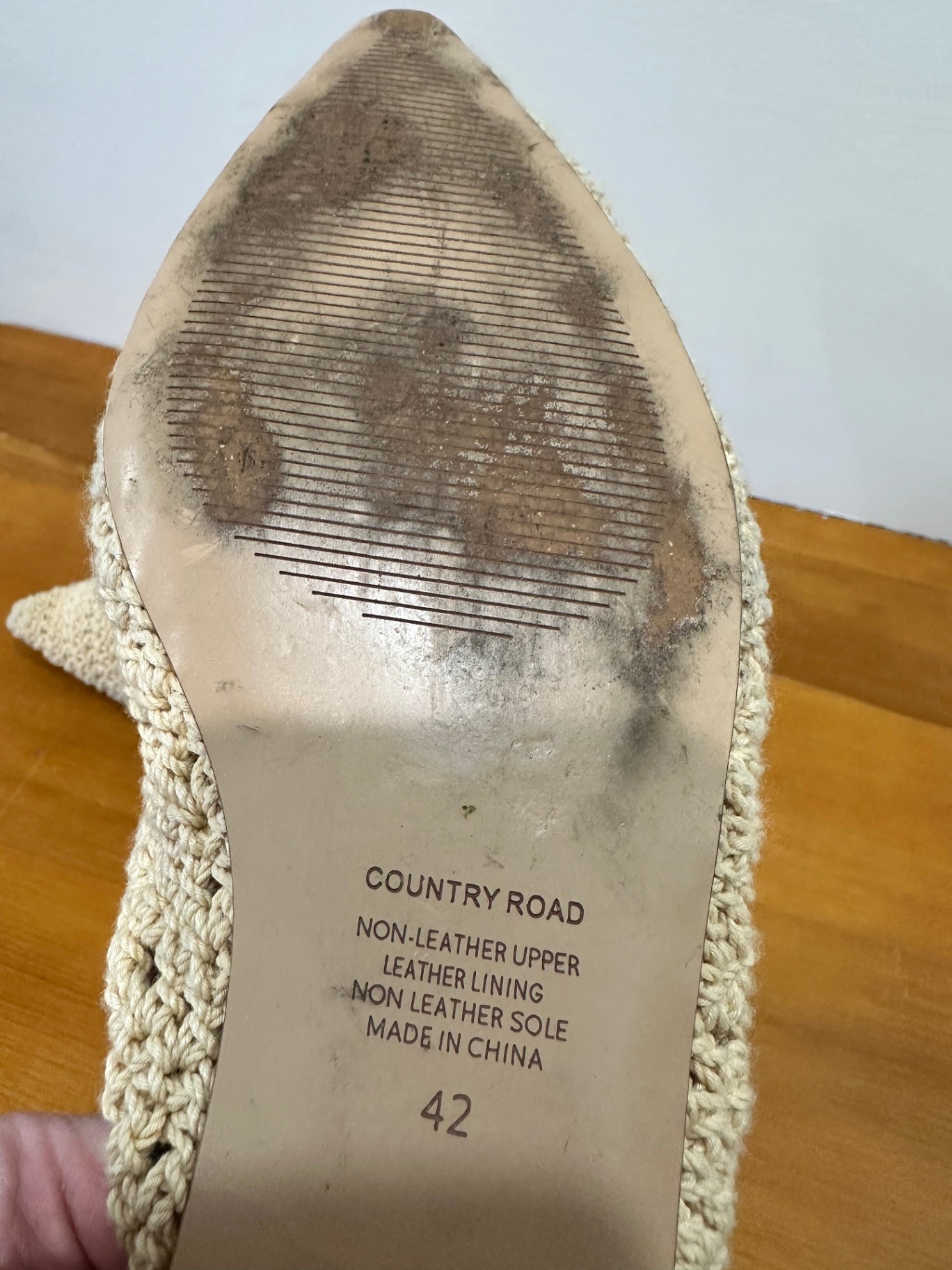 Country Road - Slip on shoes - Crochet - Beige - Size EU 42