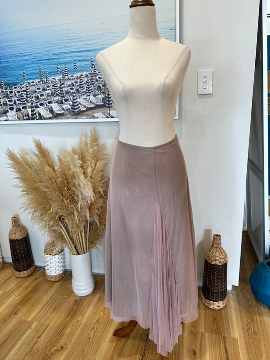 Eclipse - Bohemian Midi Skirt - Size 12 - Blush Pink