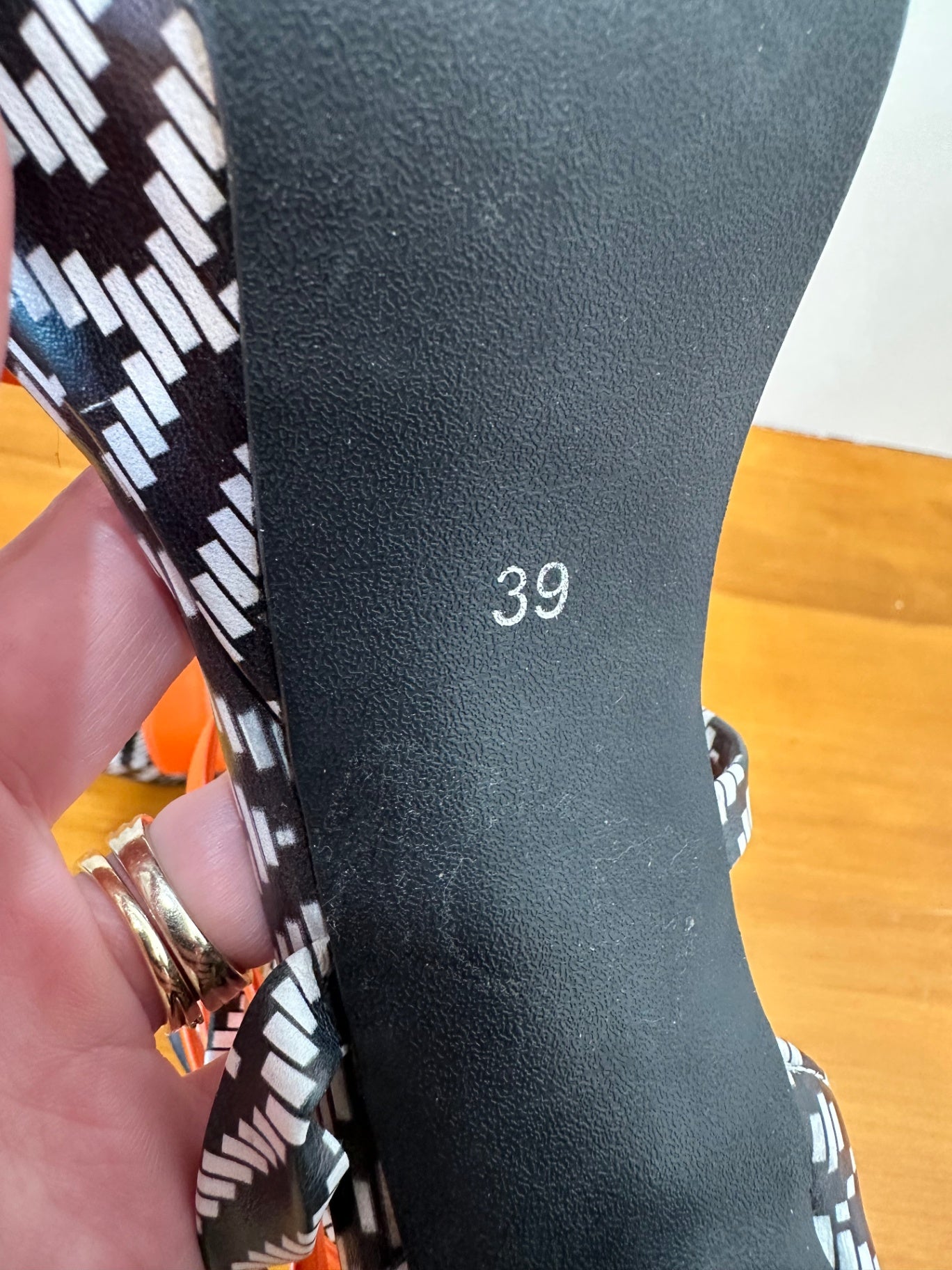 Aztec Print + Orange - Platform feature High Heels - Size 39
