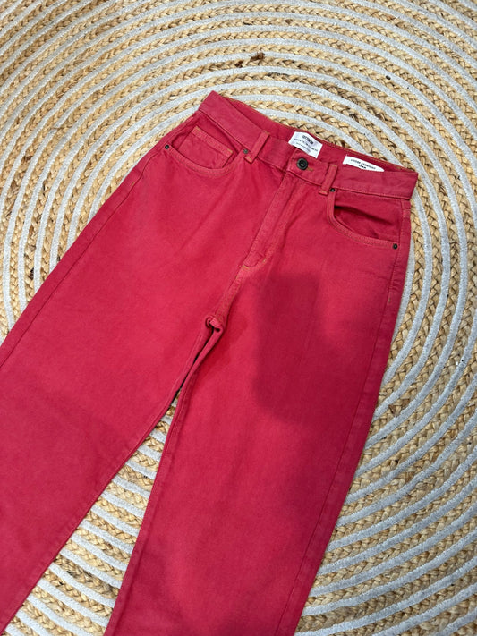 Cotton On - Wide Leg Jeans - Size 10 - Red