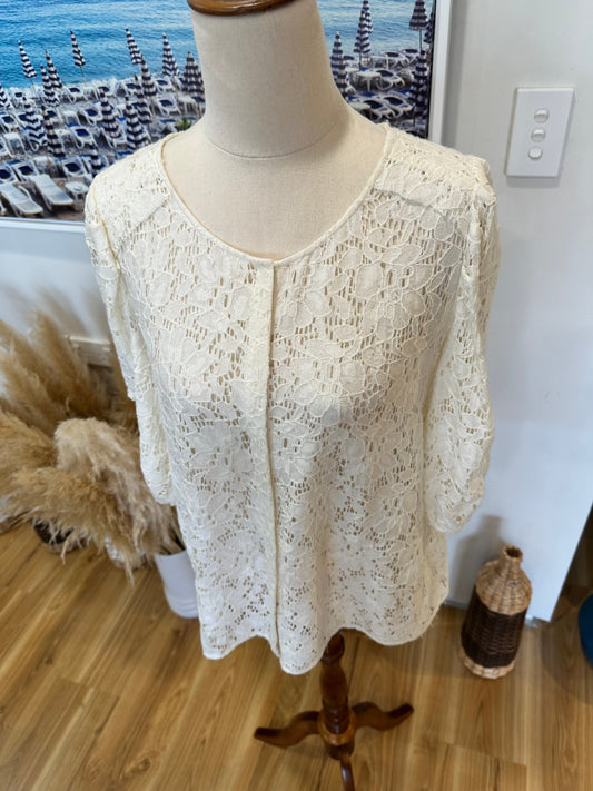 Table Eight - Lace Blouse - Large - Cream