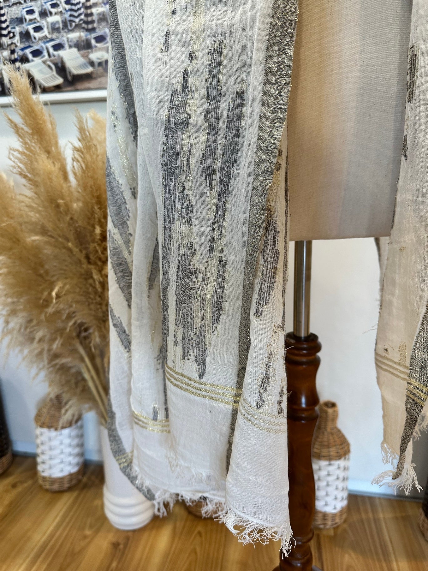 Gerard Daniel - Paris - Scarf - Beige with grey and gold accents