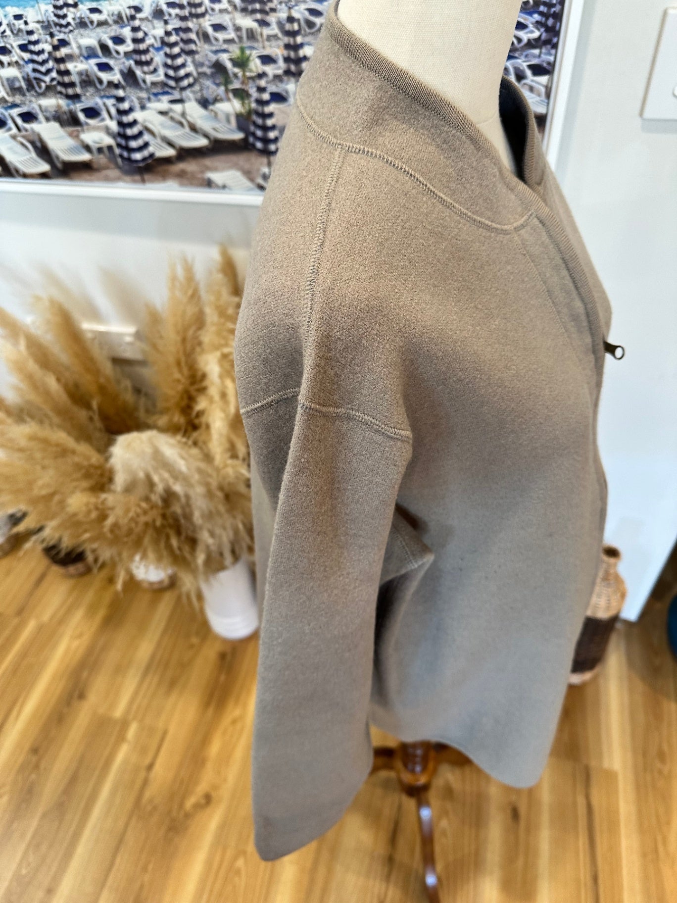 Fields Woman - 100% Wool Jacket - Small / Medium - Grey + Blue