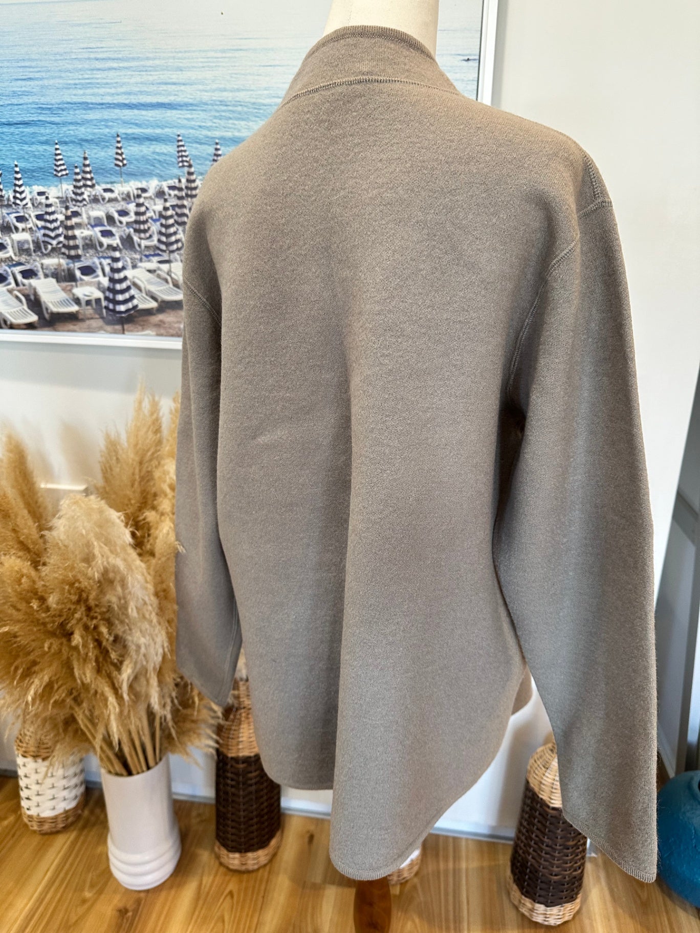 Fields Woman - 100% Wool Jacket - Small / Medium - Grey + Blue