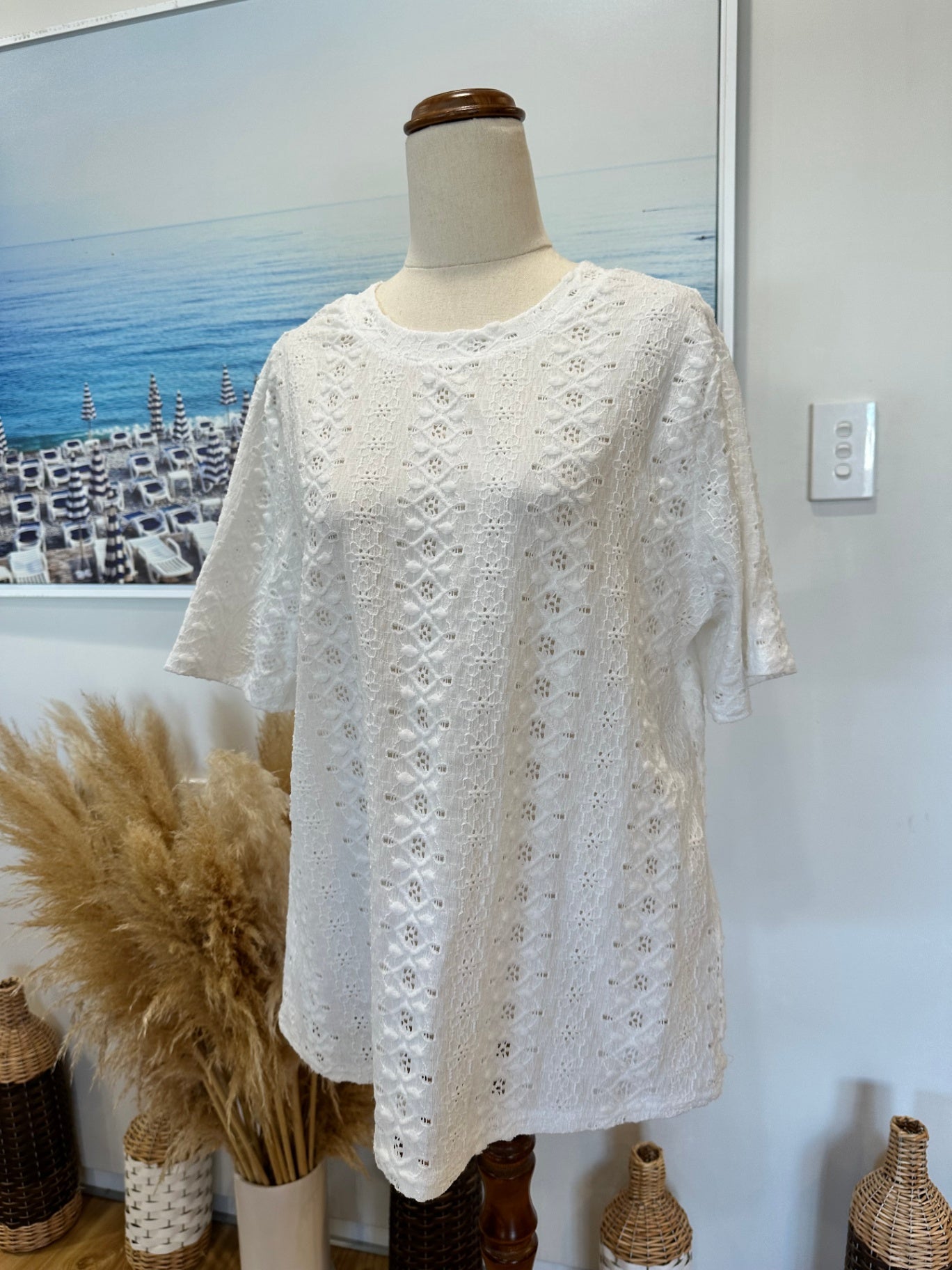 Lace Blouse - Large - White