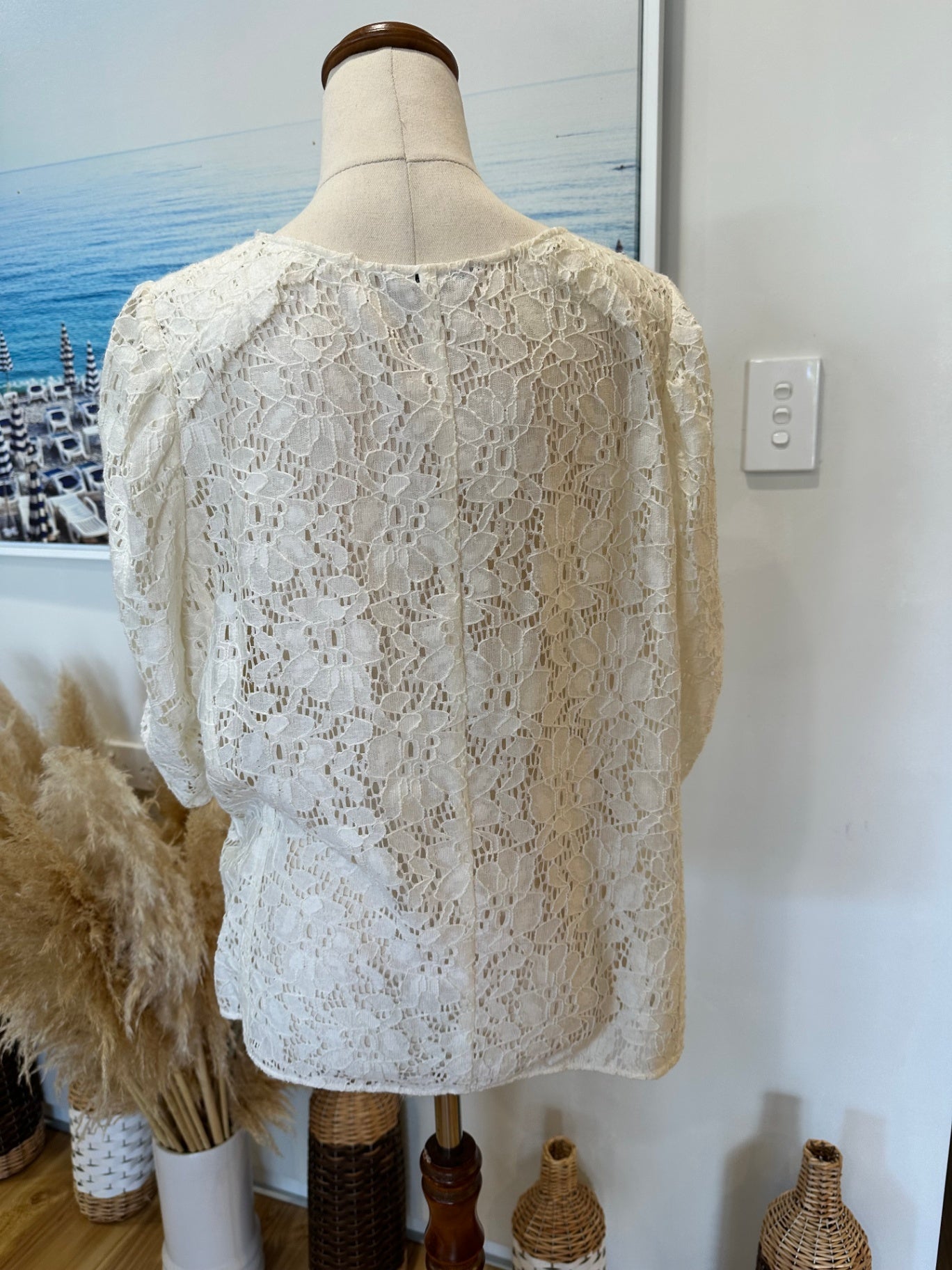 Table Eight - Lace Blouse - Large - Cream