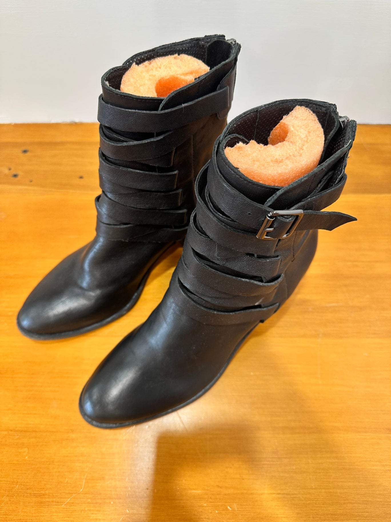 Midas - Black Leather Boots - Size EU 38