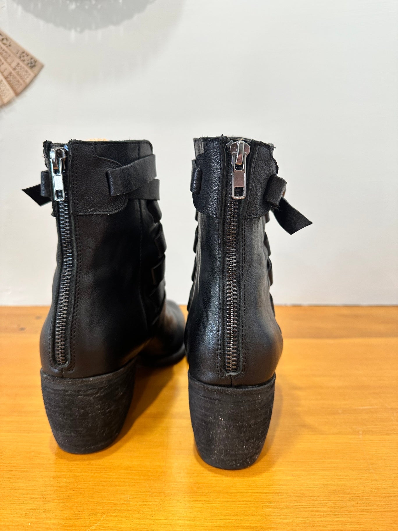 Midas - Black Leather Boots - Size EU 38