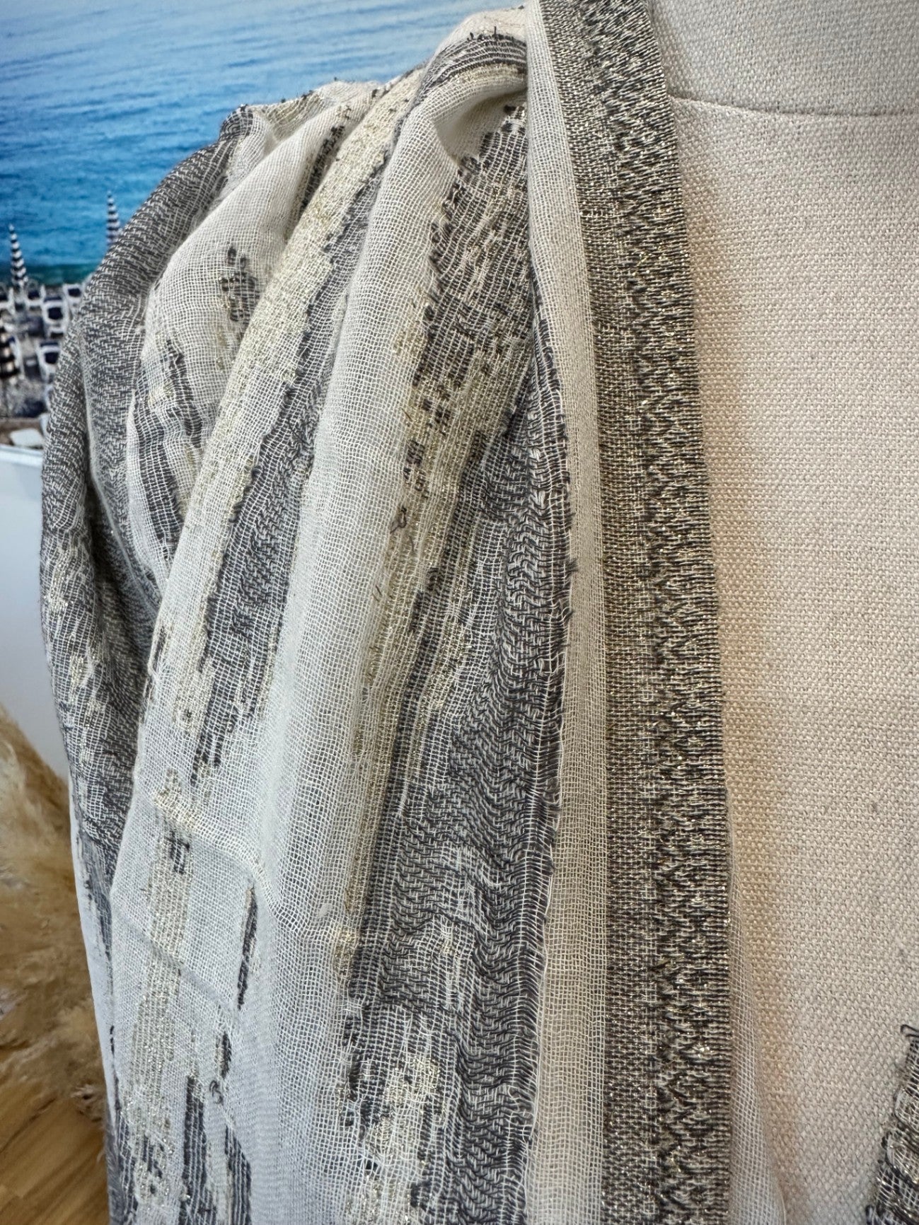 Gerard Daniel - Paris - Scarf - Beige with grey and gold accents