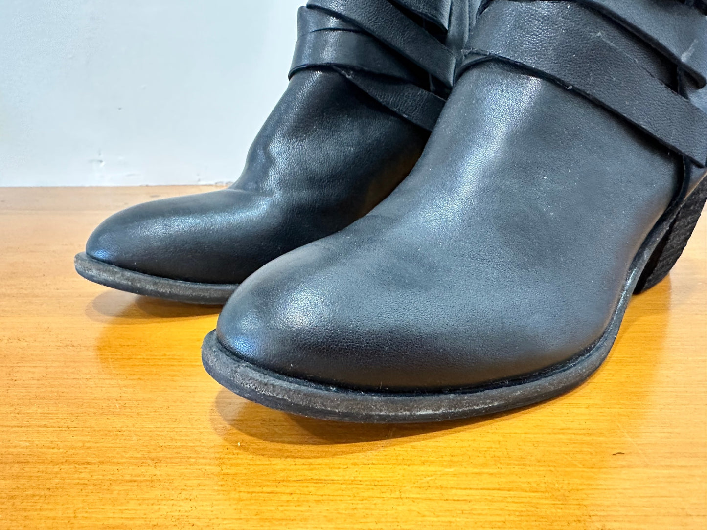 Midas - Black Leather Boots - Size EU 38