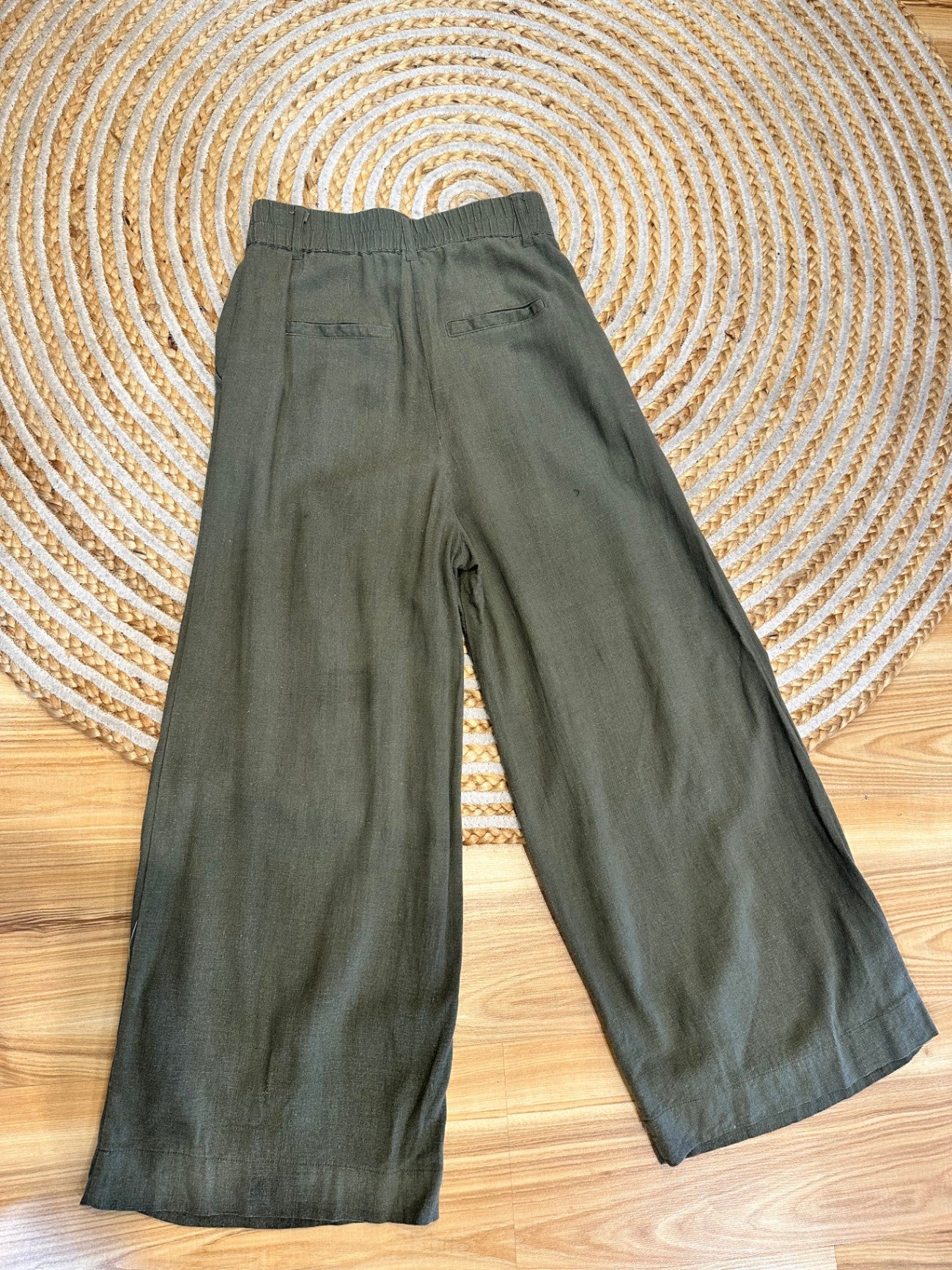 Dotti - Pants - Size 8 - Olive Green - 30% Linen