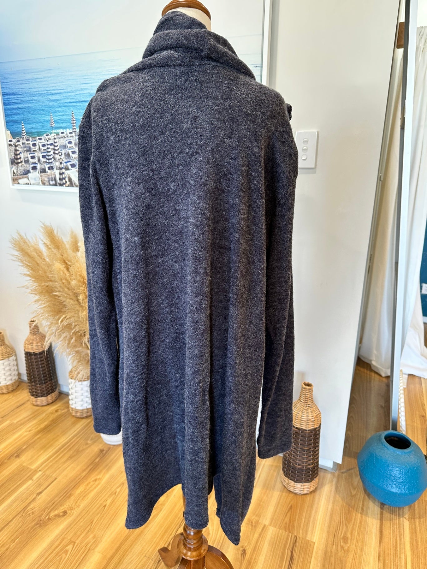 Ula South Island - Cardigan / Jumper - Size Large - Grey / Blue