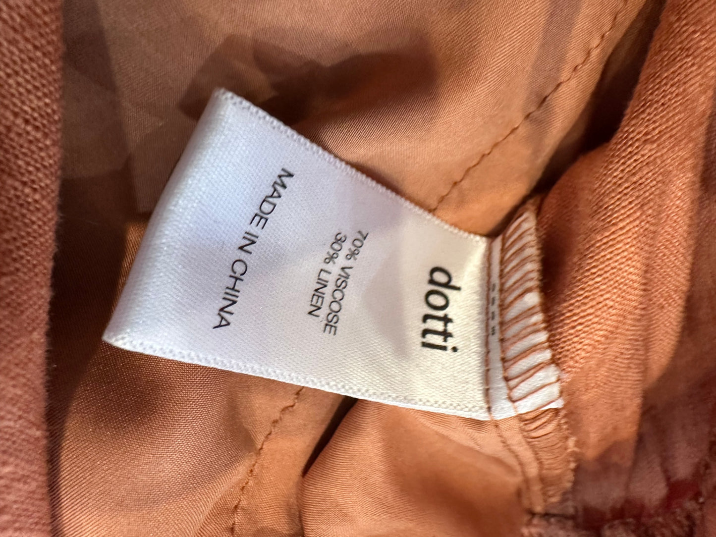 Dotti - Wide Leg Pants - Size 8 - Terracotta - 30% Linen