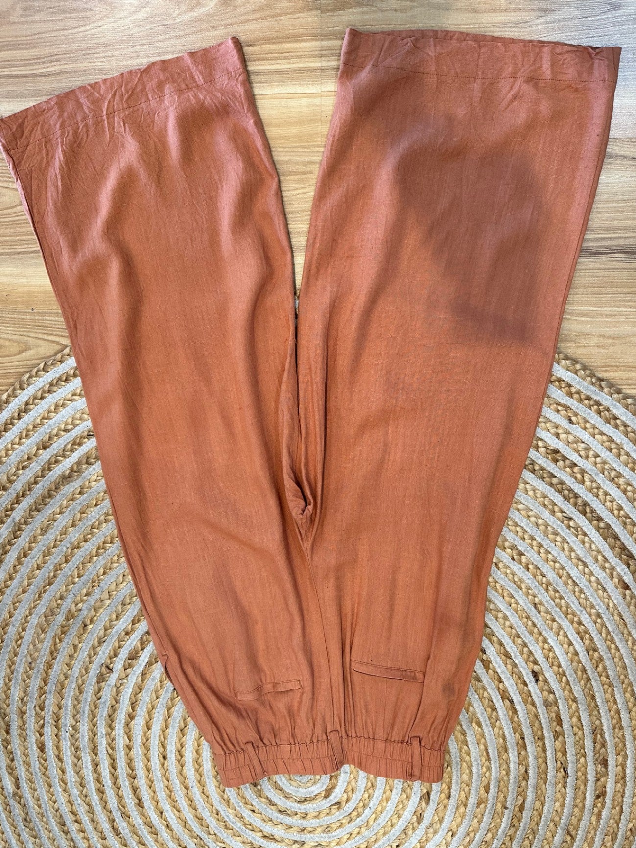 Dotti - Wide Leg Pants - Size 8 - Terracotta - 30% Linen