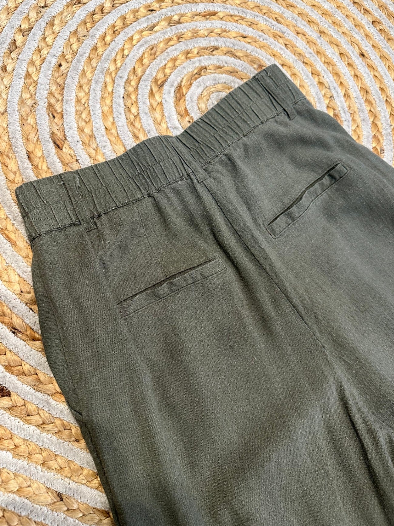 Dotti - Pants - Size 8 - Olive Green - 30% Linen